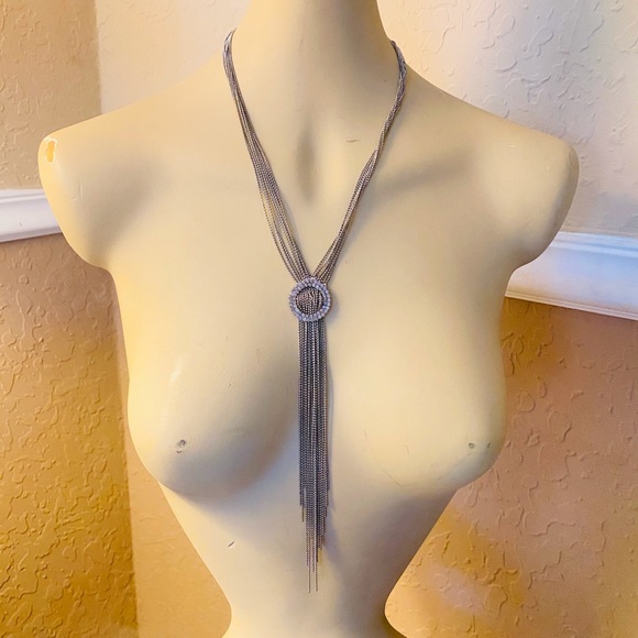 ETSU Silver Ball Chain Fringe Necklace - Picture 7 of 8